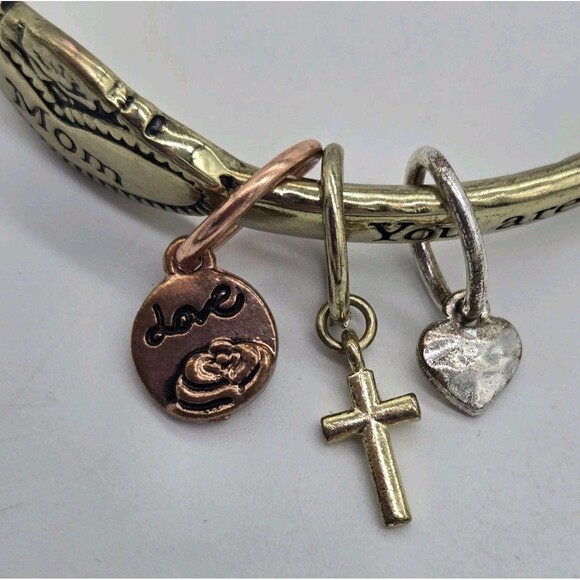 Mom Mobius Twist Bangle Bracelet Charms Inspirational Message Mother Drive Safe - Picture 5 of 9